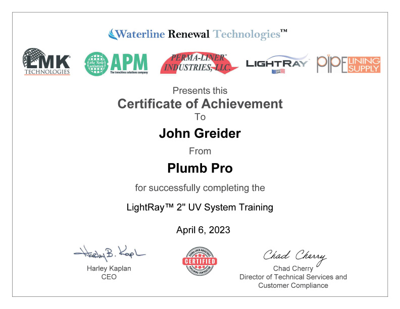 Perma-liner certification