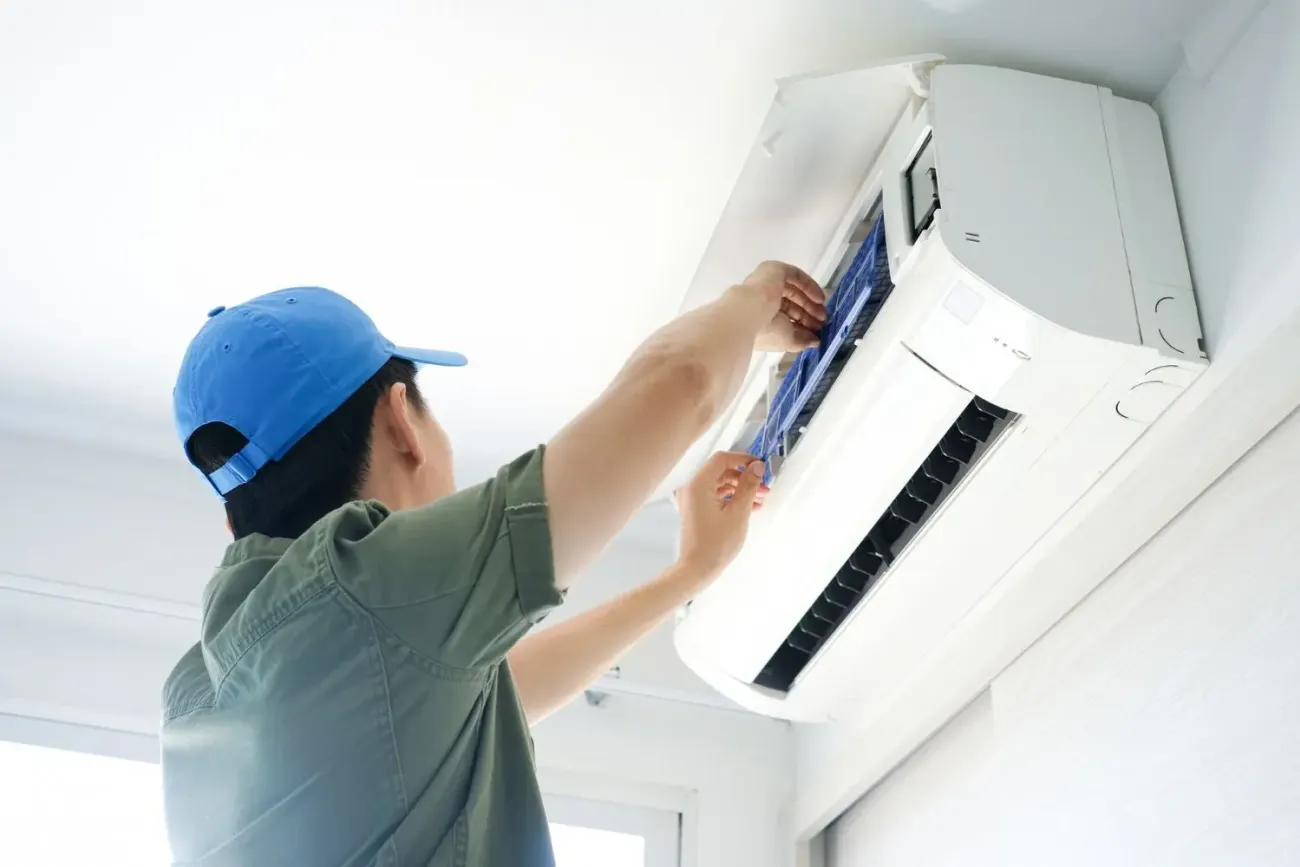 technician doing ac repair