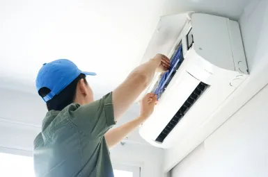 technician doing ac repair